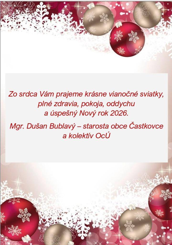 Veselé Vianoce a šťastný Nový rok 2026