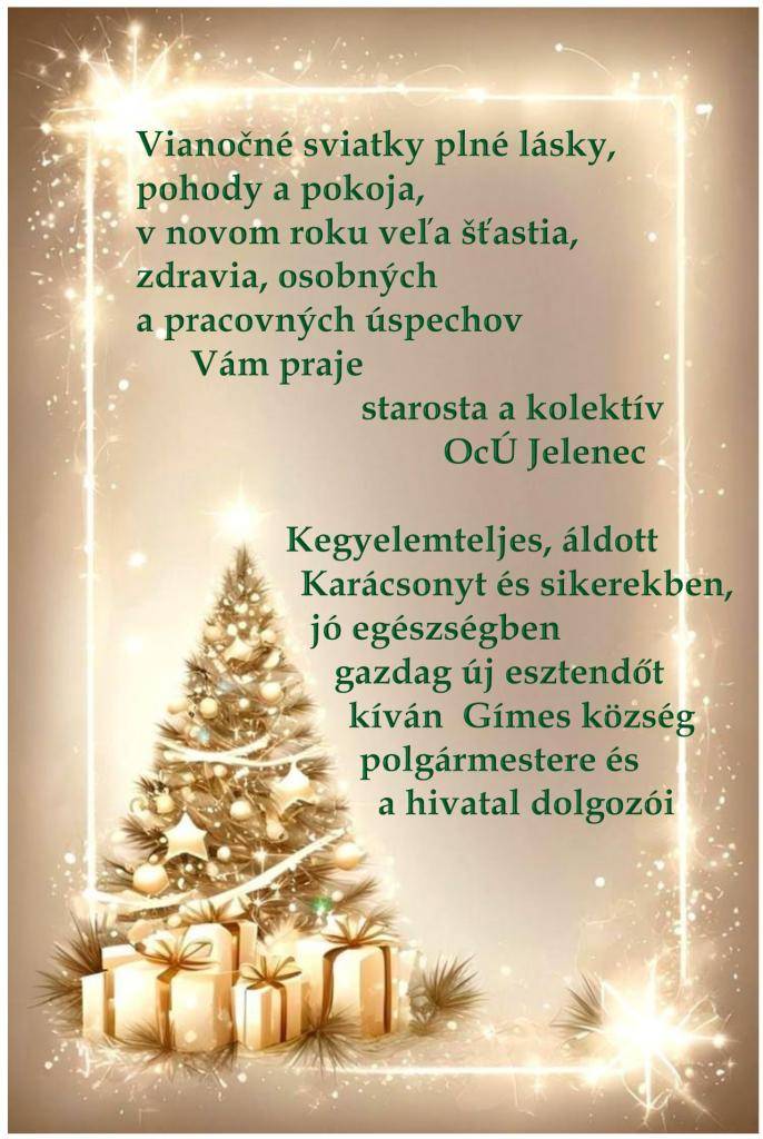 Želáme krásne sviatky...  Kellemes ünnepeket kívánunk...