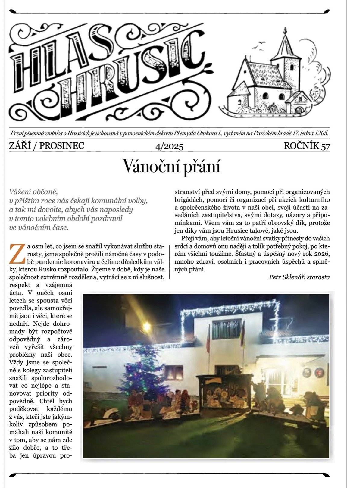 Právě vychází Hlas Hrusic. Přejeme pokojné svátky.