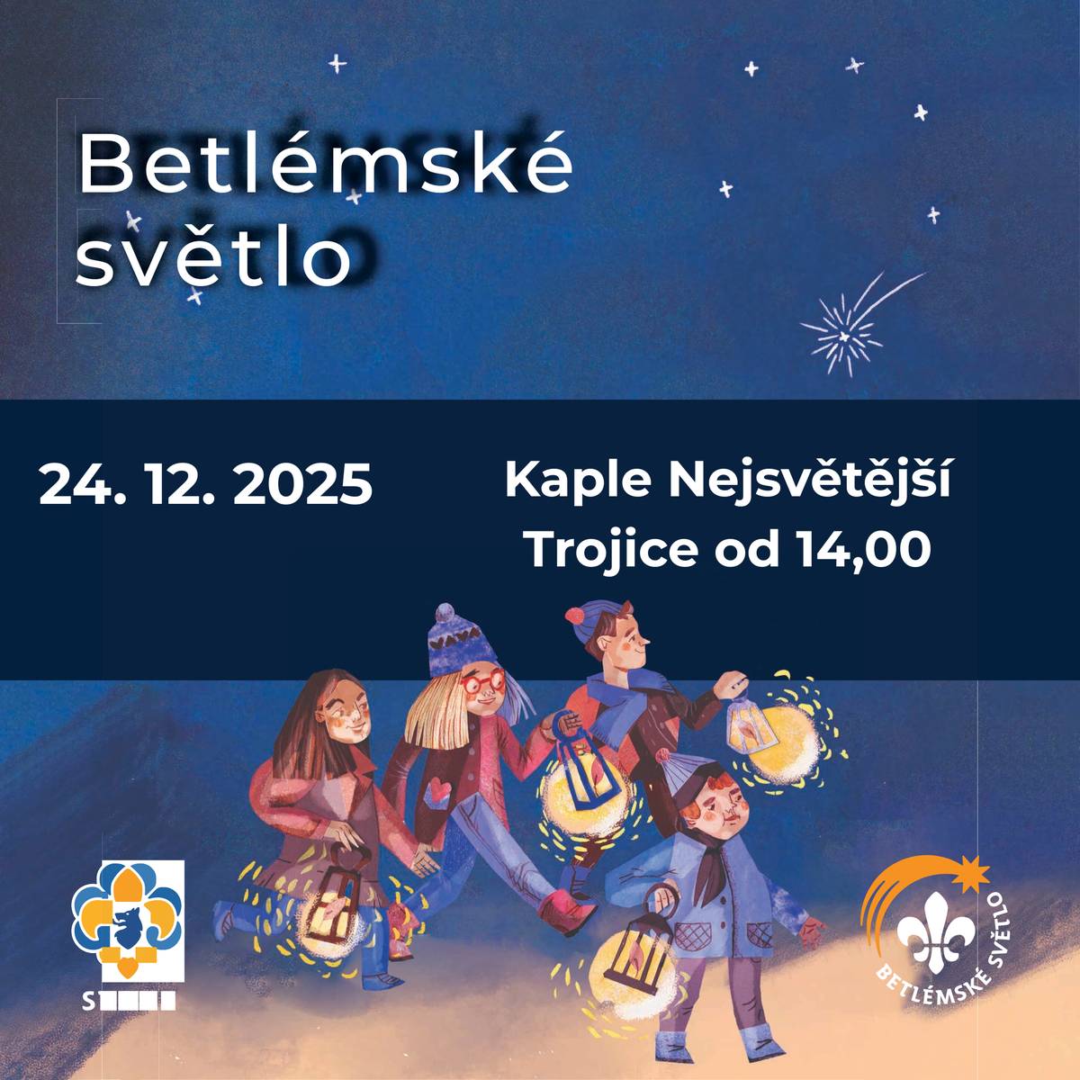 Betlémské světlo bude k dispozici ve středu 24.12.2025 od 14,00 u kapličky.
