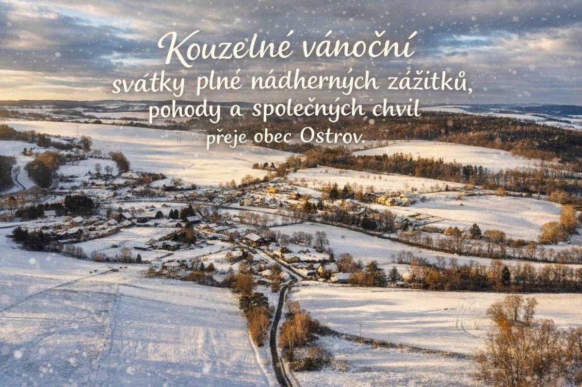 Obec Ostrov přeje krásné Vánoce a šťastný nový rok 2026.