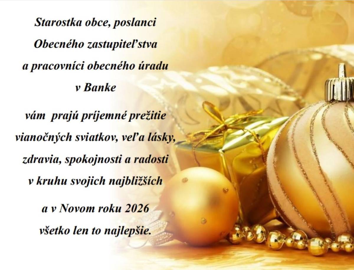 Príjemné prežitie vianočných sviatkov a šťastný nový rok 2026