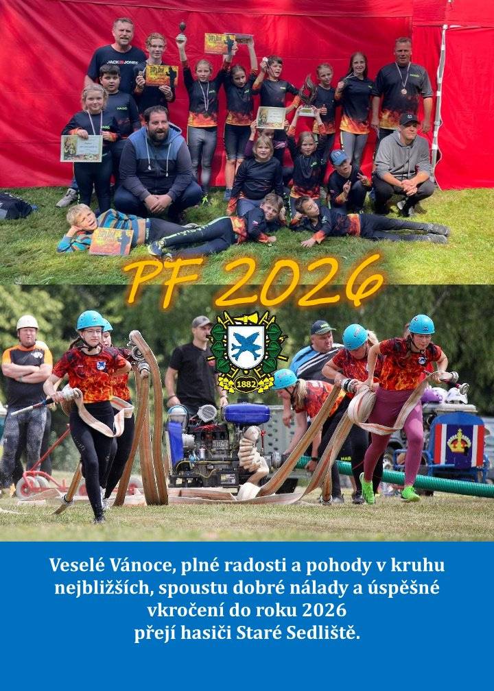 Veselé Vánoce, plné radosti a pohody v kruhu nejbližších, spoustu dobré nálady a úspěšné vkročení do roku 2026 přejí hasiči Staré Sedliště.