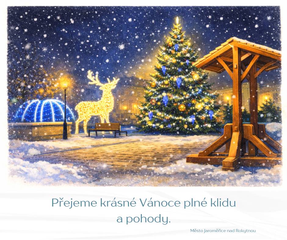 Přejeme vám krásné Vánoce plné klidu, pohody a radosti . Město Jaroměřice nad Rokytnou