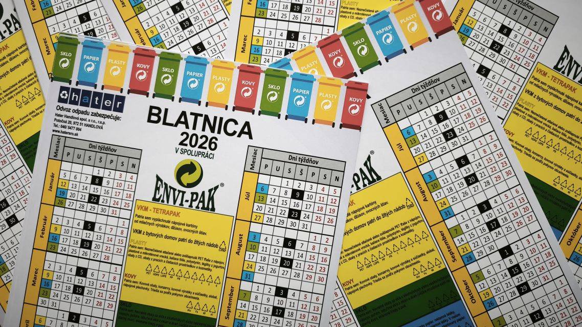 Tlačená verzia harmonogramu vývozu a zberu odpadu na rok 2025.