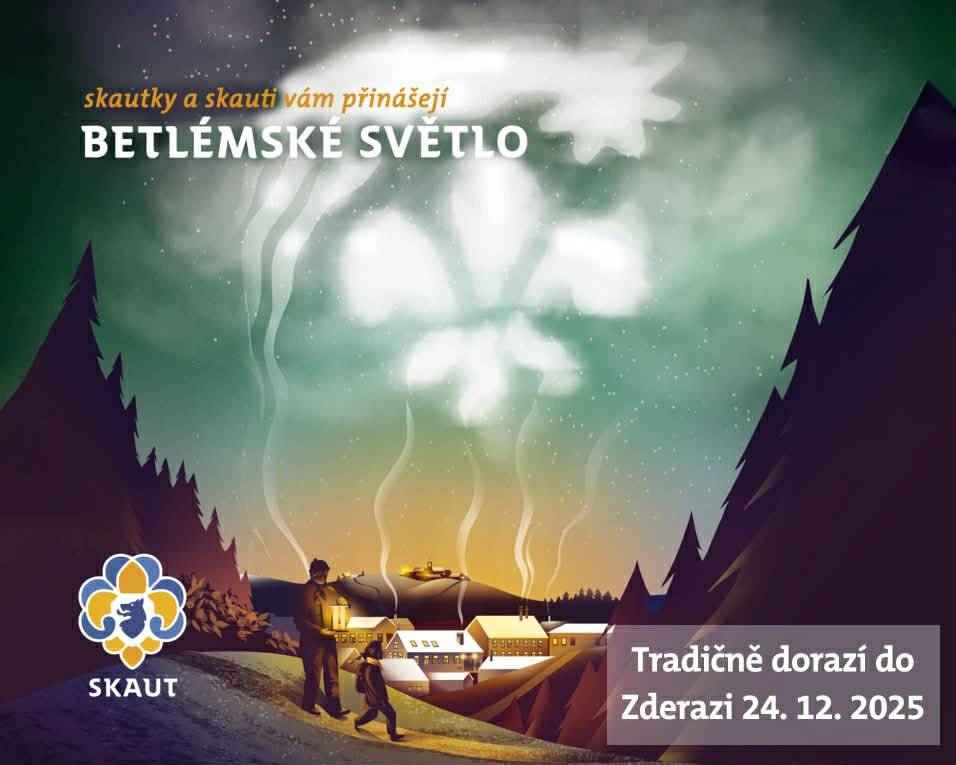 Na Štědrý den dopoledne bude Ondřej Chadima roznášet po Zderazi Betlémské světlo. Děkujeme. 🎄