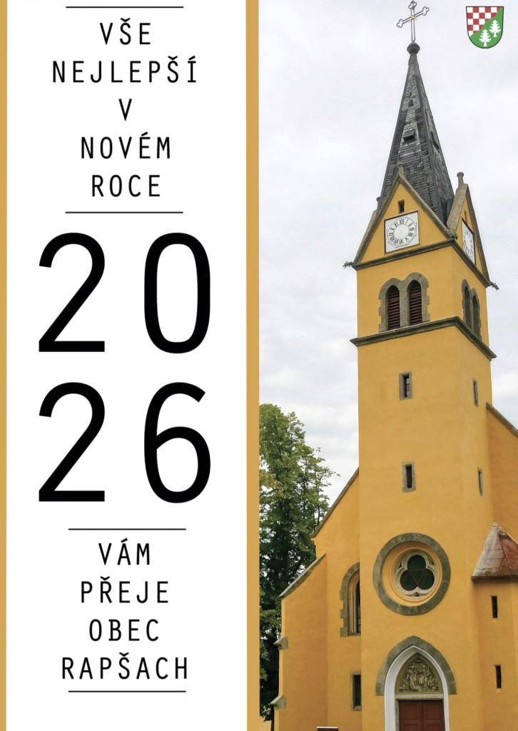Obec Rapšach se připojuje k novoročnímu přání a přeje vše nejlepší v nadcházejícím roce 2026.