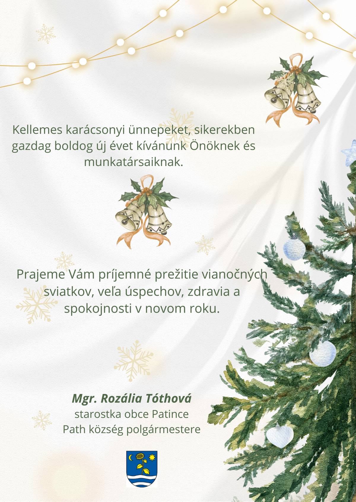 Karácsonyi üdvözlet - Vianočný pozdrav