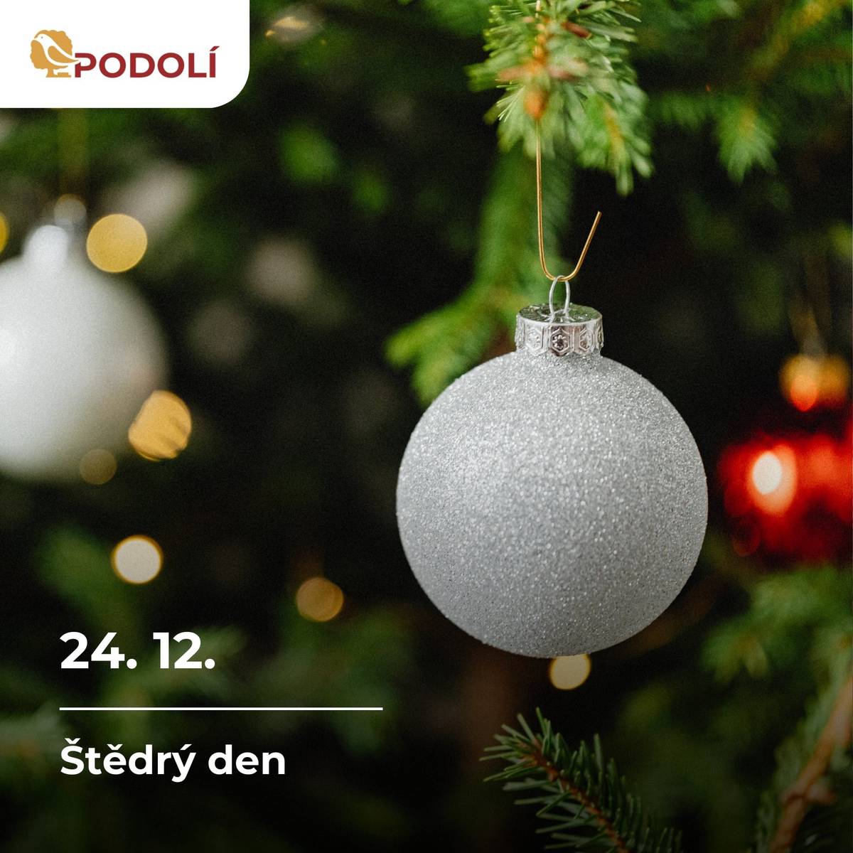 Obec Podolí vám přeje klidné a radostné prožití vánočních svátků. Ať jsou plné pohody, lásky, zdraví a krásných společných chvil s vašimi blízkými. Užijte si sváteční čas