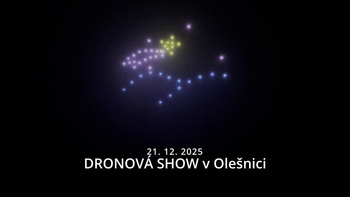 Dronová show dne 21. 12. 2025 od společnosti MAGIC DRONES.