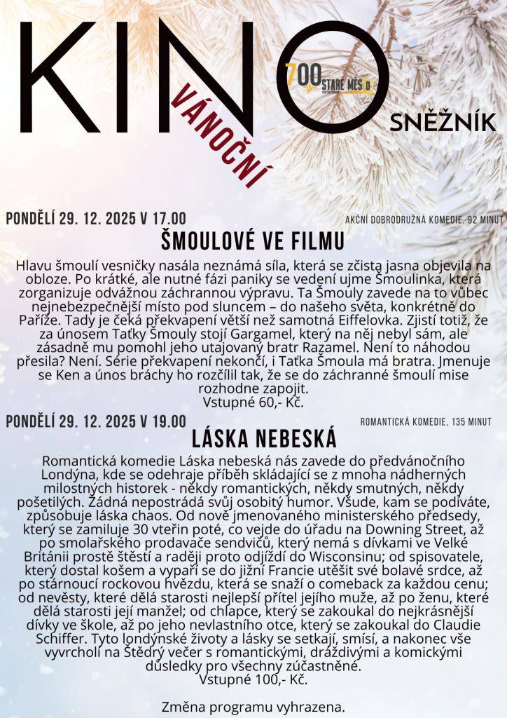 Přijďte si odpočinout do kina.