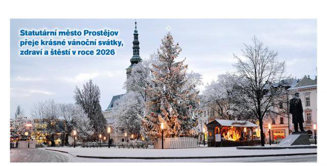 Statutární město Prostějov přeje krásné vánoční svátky, zdraví a štěstí v roce 2026!                               Číst dál...