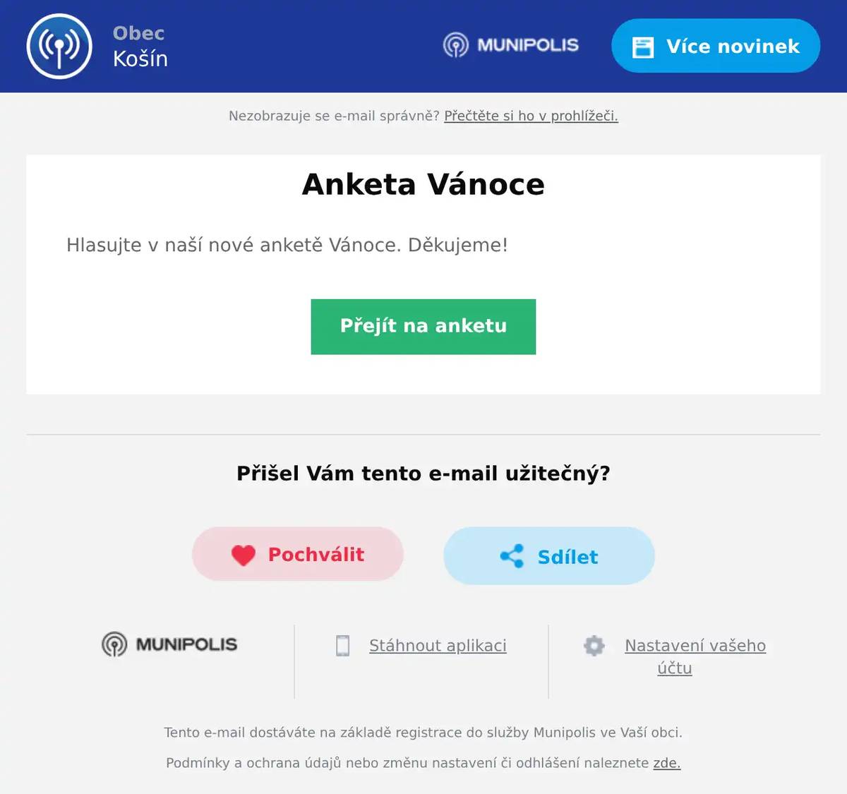 Hlasujte v naší nové anketě Vánoce. Děkujeme!