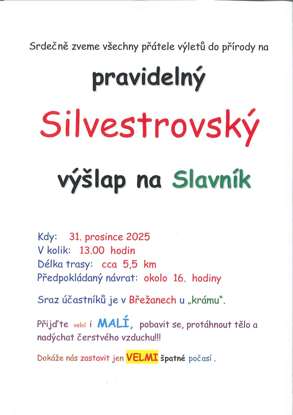 Výšlap na Slavník - 31.12.2025