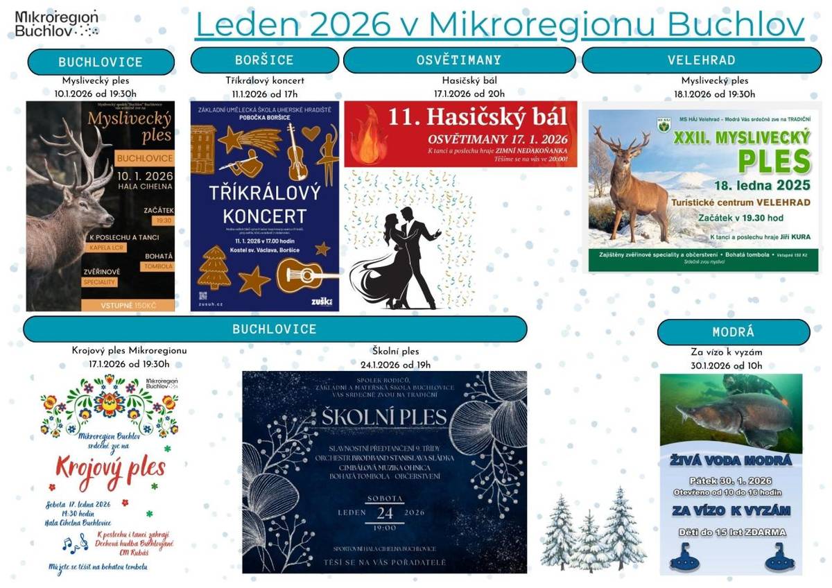 Měsíční přehled událostí na Leden na Slovácku - pozvánky v příloze.