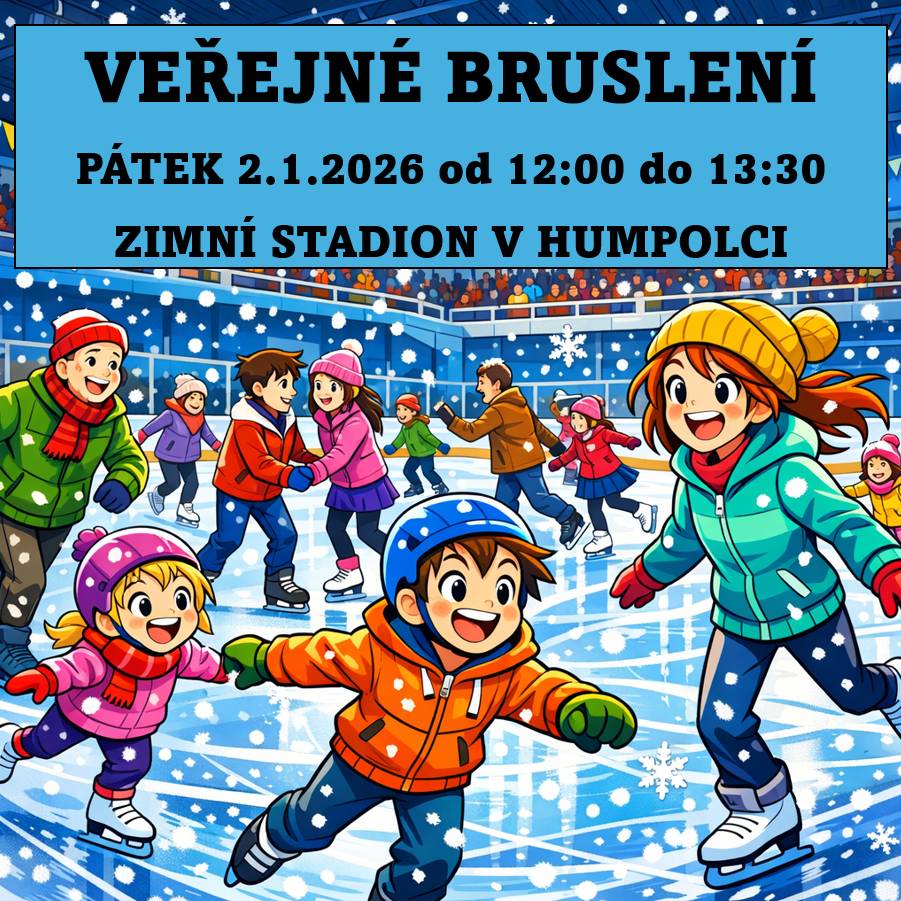 V pátek 2.1.2026 od 12:00 do 13:30 je v Humpolci zamluvený led pro občany Bílého Kamene. Kdo si chce zahrát hokej, nebo si jen tak s rodinou zabruslit, tak doražte ;-) vstup je zdarma. Pro další info volejte: Vojtěch Andres 723 312 844.