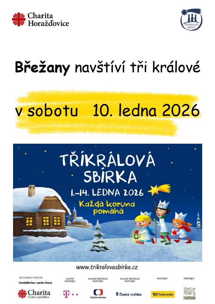 10.1.2026 od 13.00 hod.- Tříkrálová sbírka
