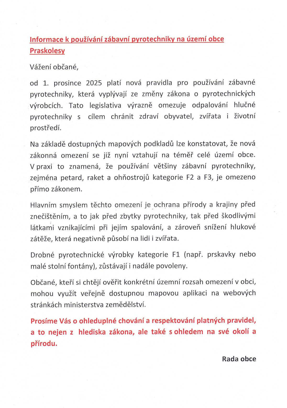Od 1. prosince 2025 platí nová pravidla při používání zábavné pyrotechniky.