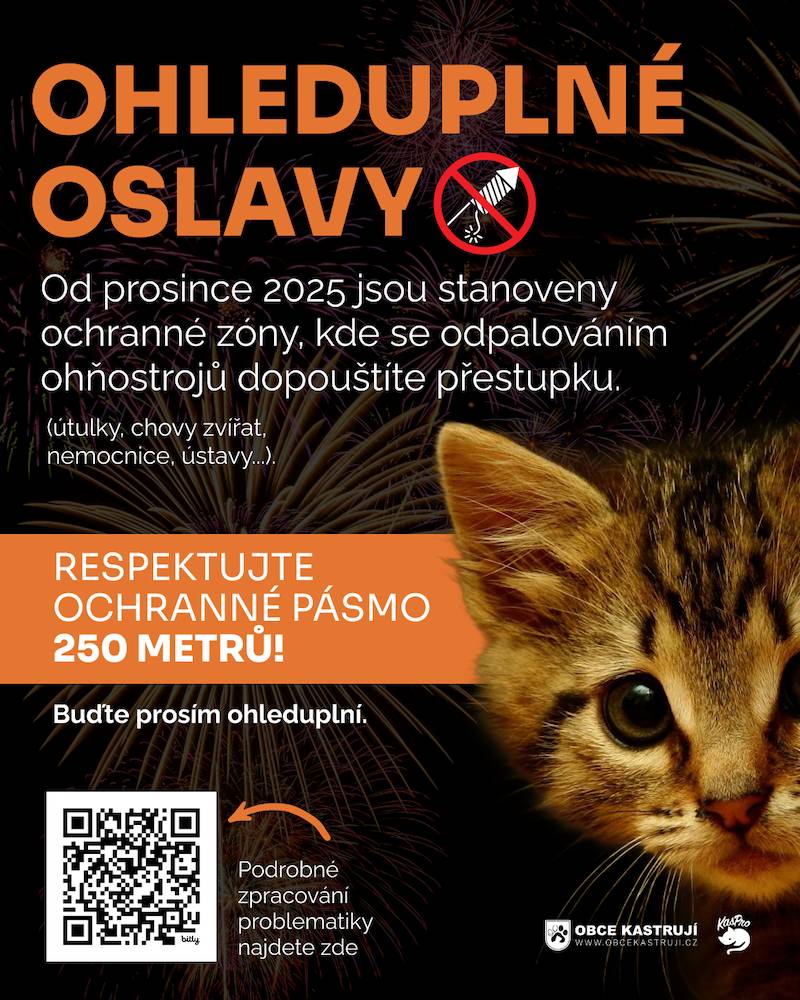 Vážení spoluobčané,    ještě jednou upozorňujeme na změny v pouštění petard a ohňostrojů, které vyšly v platnost v prosinci 2025. Přehled v příloze.   S přáním příjemného dne.   Obec Mikulovice