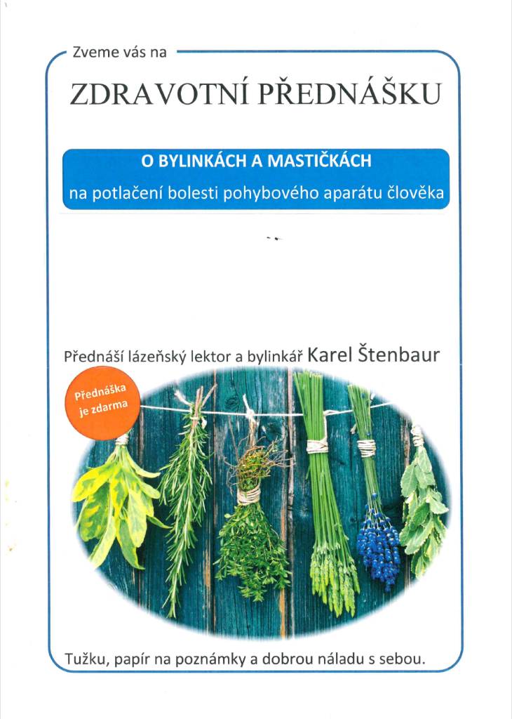 Novoroční přednáška o místních léčivých bylinkách 7.1.2026 v 10:00 hodi