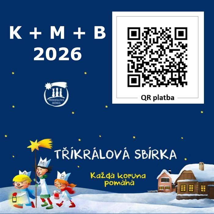 Tříkrálová sbírka se uskuteční v naší obci v sobotu dne 3. ledna 2026.    Prosíme, otevřete dveře a svá srdce před koledníky, kteří zaklepou a zazpívají u vašich domovů. Pomozte těm, kteří vaši pomoc potřebují. Děkují koledníci.  Darovat můžete samozřejmě i online na: https://www.trikralovasbirka.cz