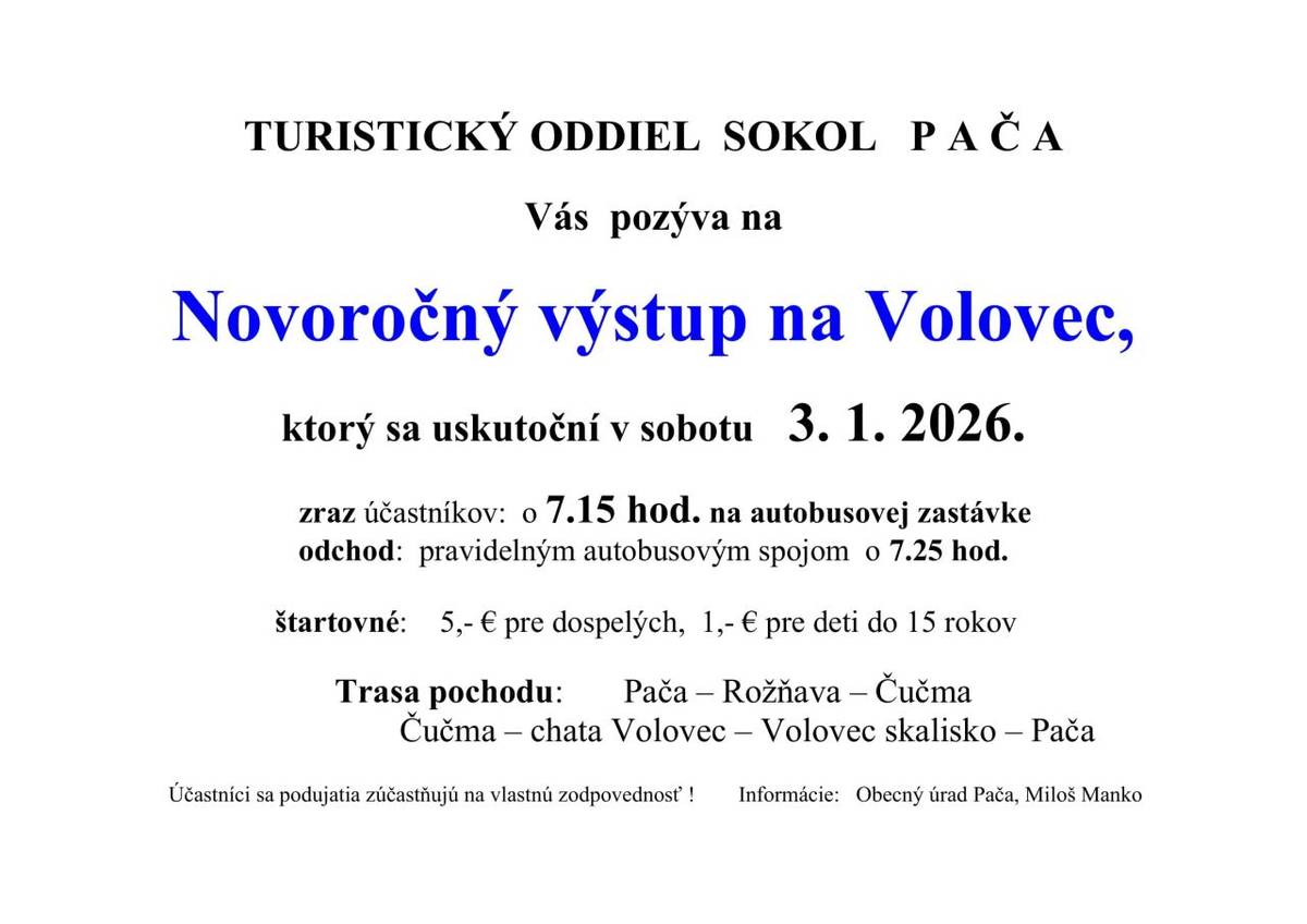 sobota 3.1.2025   zraz o 7.15 h.