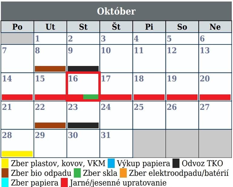 Oznam o ďalšom zbere/vývoze skla dňa 16.10.2024 v týždni jesenného upratovania