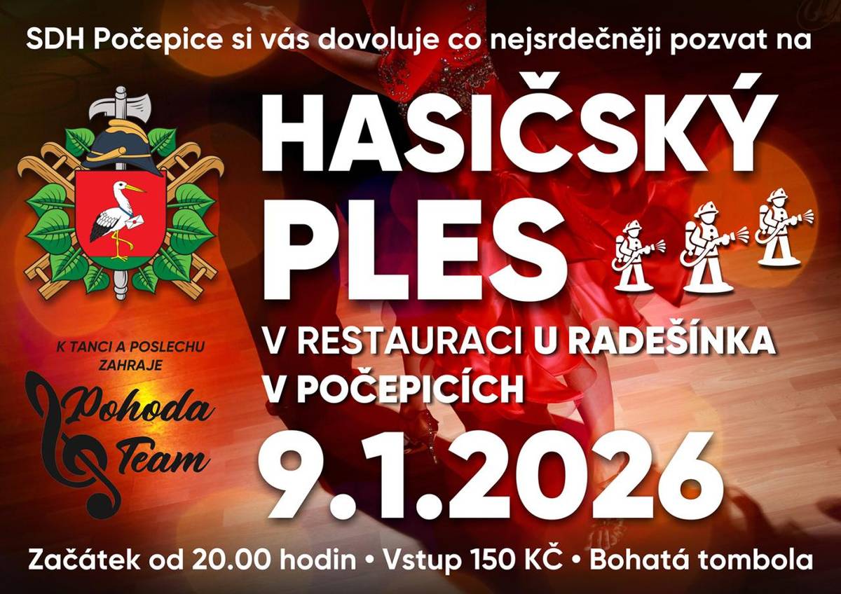 SDH Počepice vás zvou na HASIČSKÝ PLES 9.1.2026