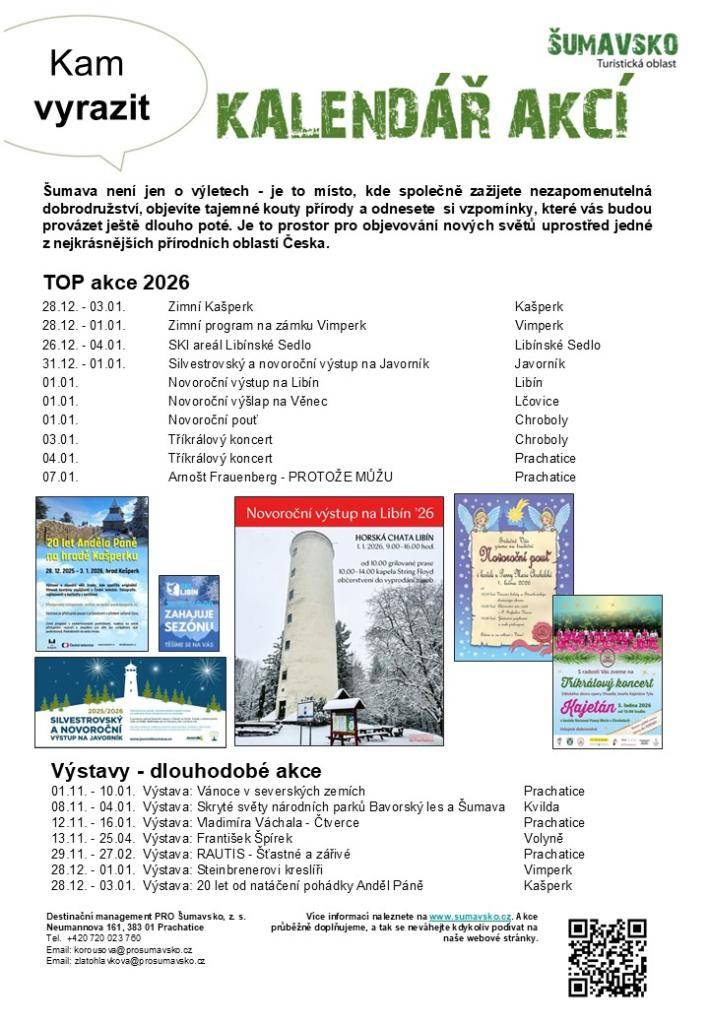 Kalendář akcí pro 1. týden 2026