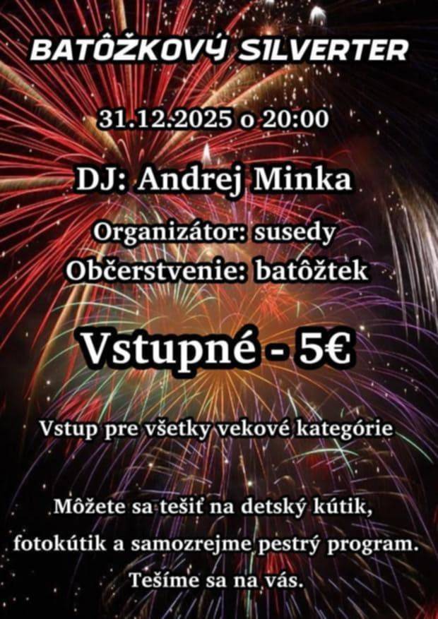 31.12.2025 o 20-tej v KD Rudno nad Hornom