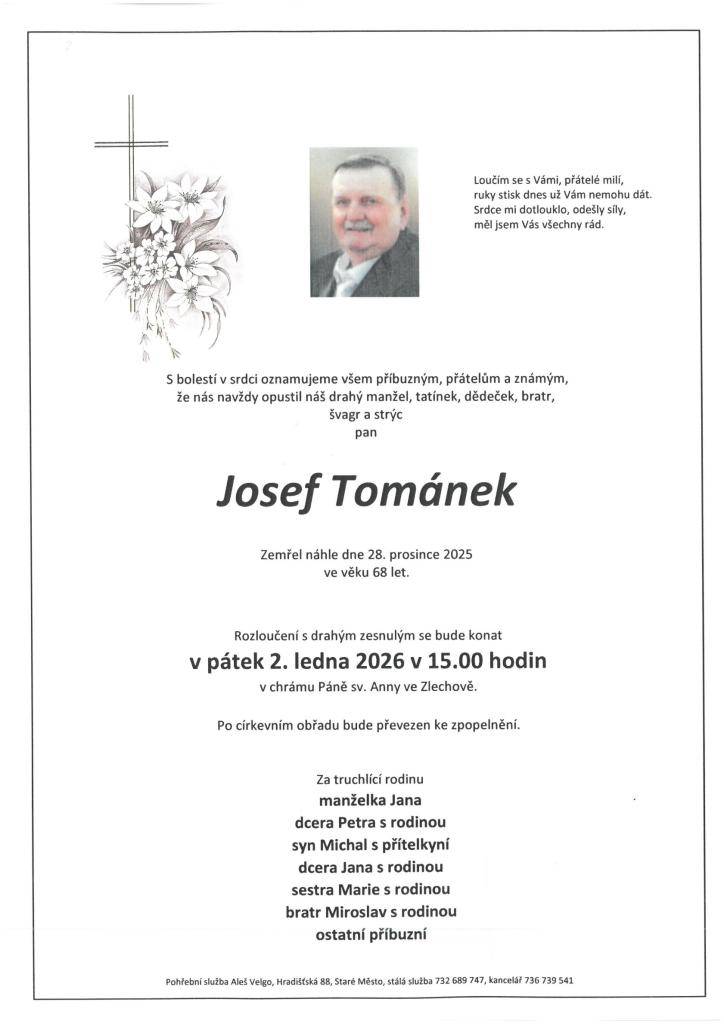 pan Josef Tománek, 68 let