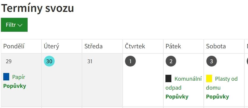 1.svoz SKO proběhne v pátek 2. 1. 2026 a svoz plastů od domu proběhne výjimečně v sobotu 3. 1. 2026.
