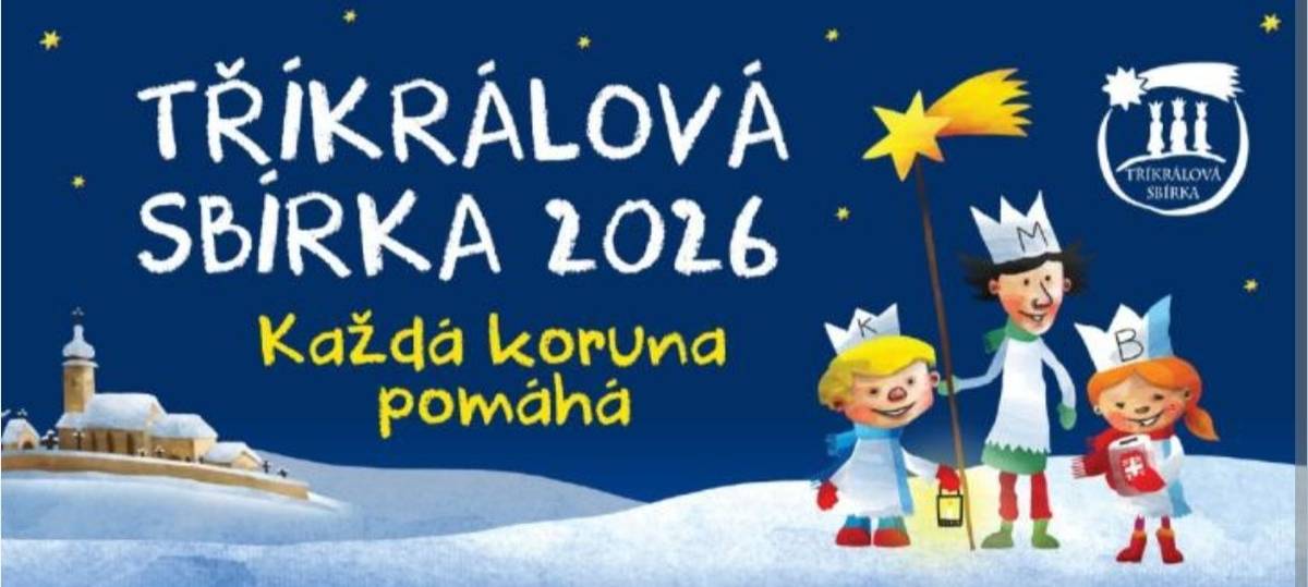 Tříkrálová sbírka 2026 proběhne v Bratčicích v neděli 4.1.2026 od 9:00 hod. do 12:00 hod.