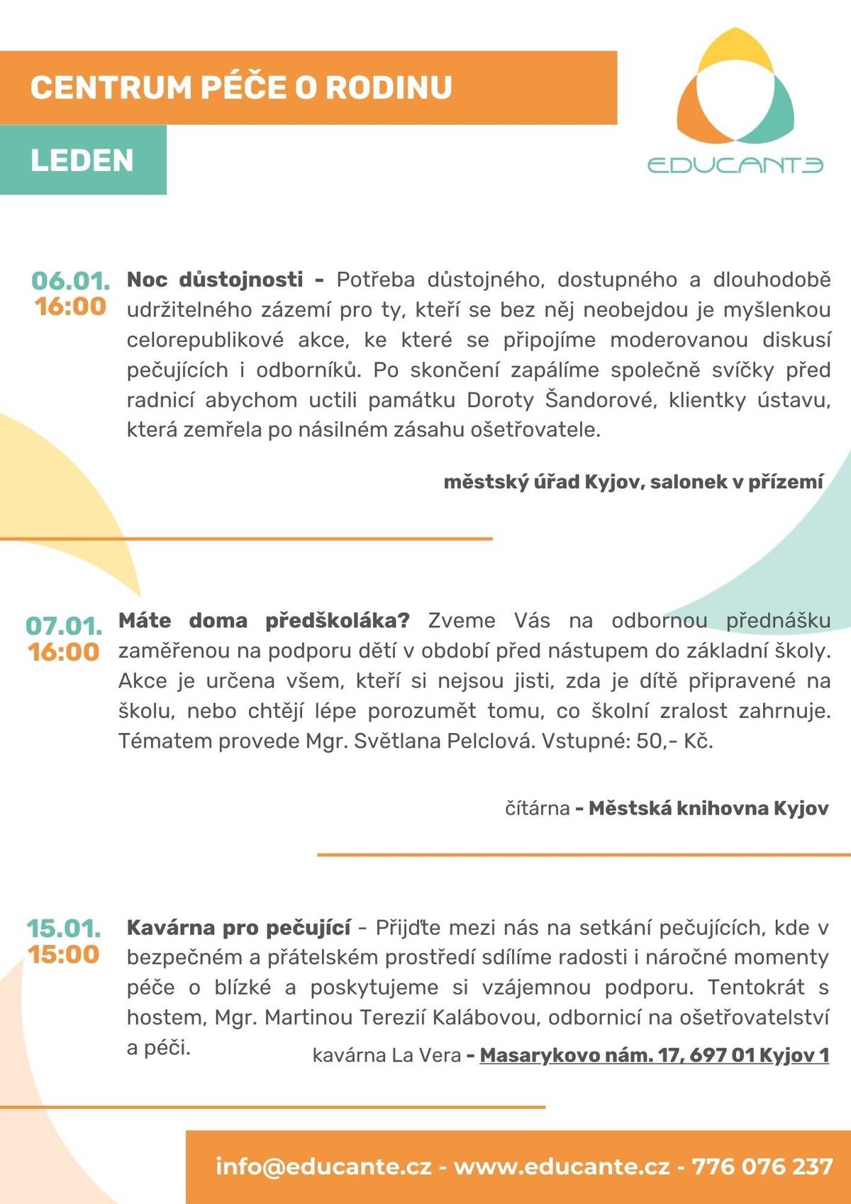 Termíny přednášek, Kyjov