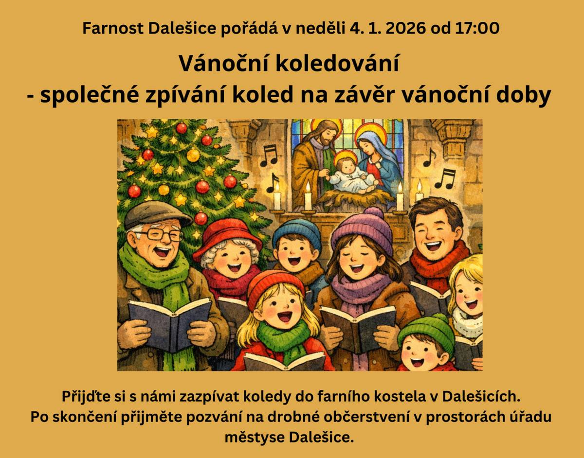 Vánoční koledování - společné zpívání koled na závěr vánoční doby.