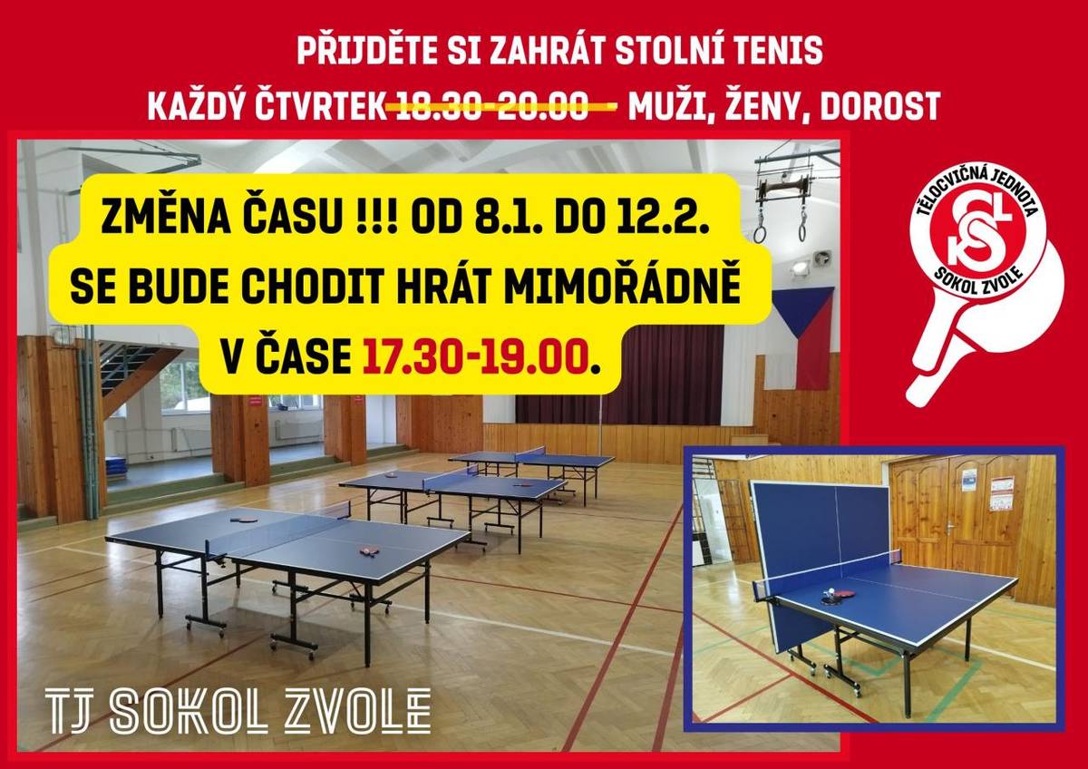 změna času stolní tenis