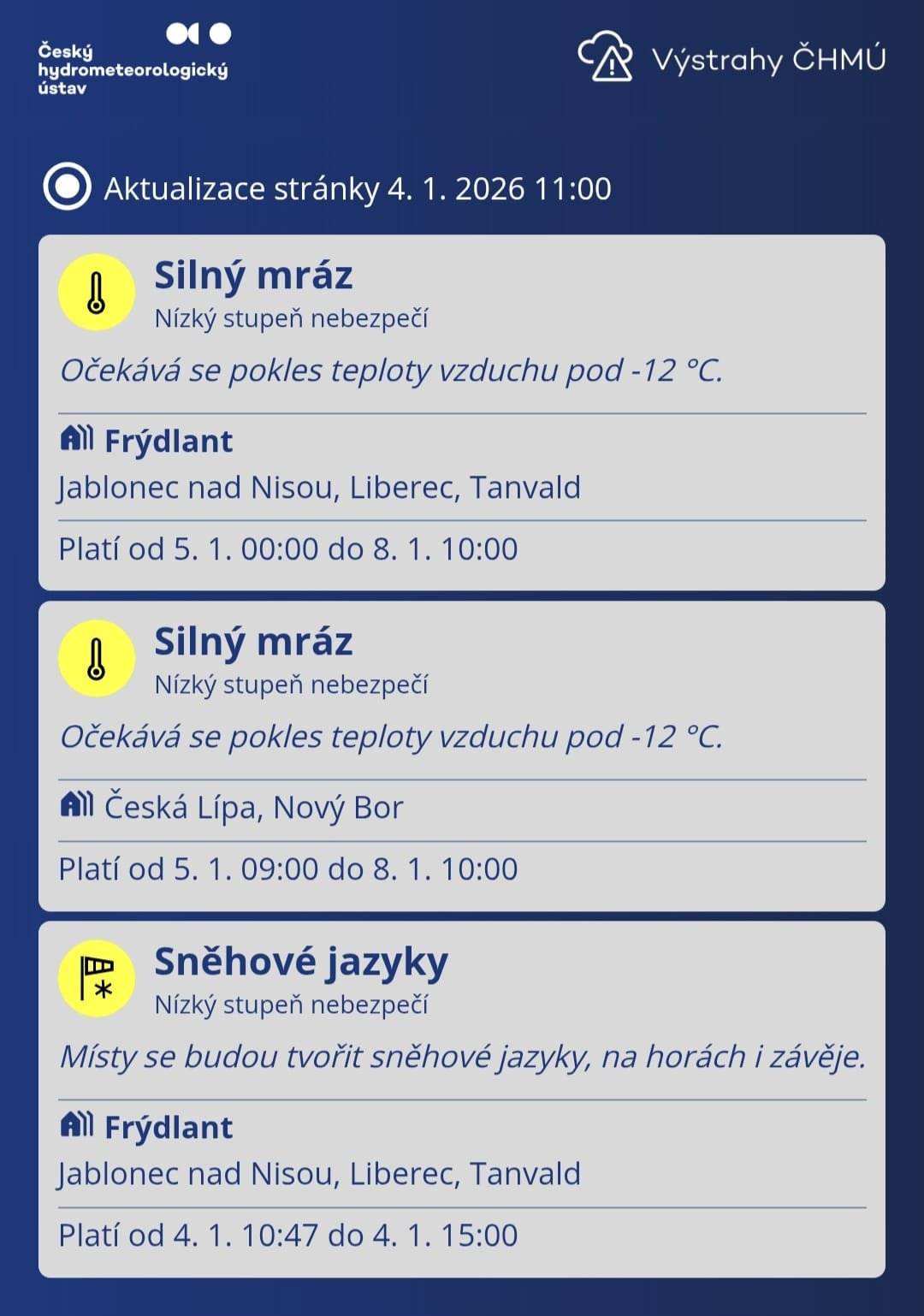 Silný mráz a vítr budou pokračovat 🥶🌬