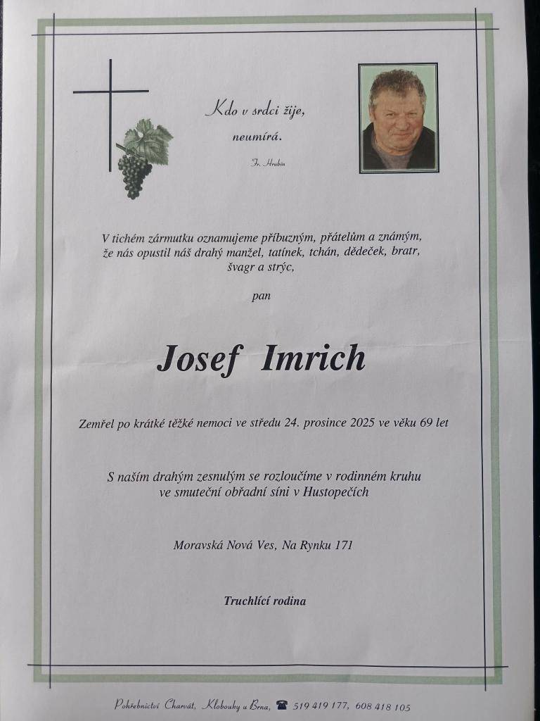Josef Imrich †24.12.2025
