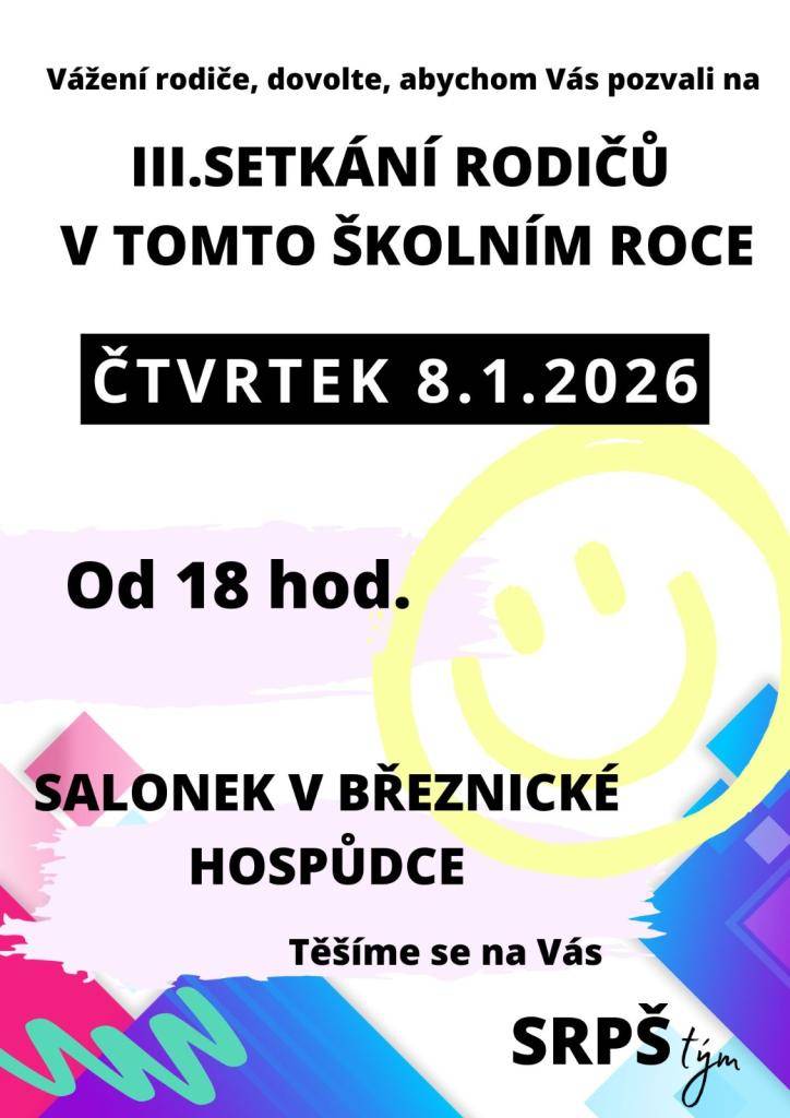 Pozvánka na III. setkání rodičů v tomto školním roce: