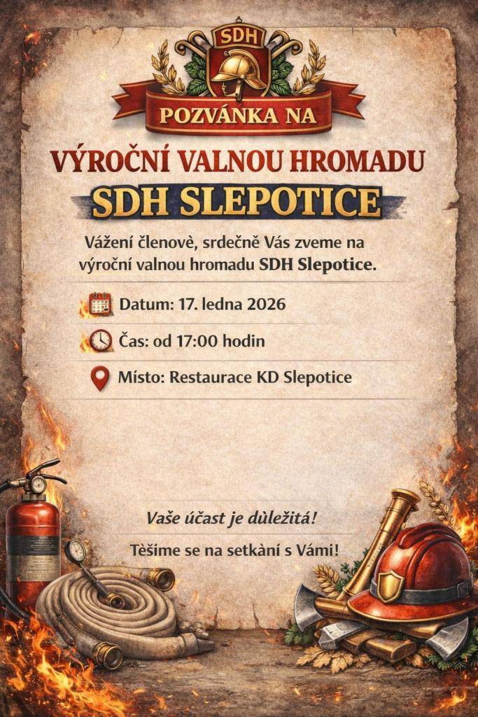 Pozvánka na VVH SDH Slepotice
