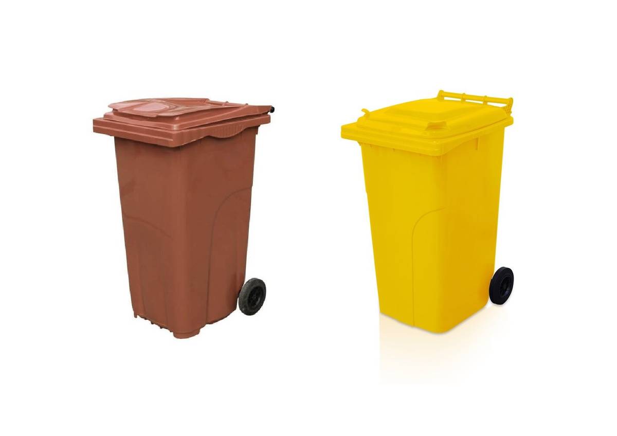 Nezapomeňte vyvézt svou hnědou a žlutou popelnici před dům!