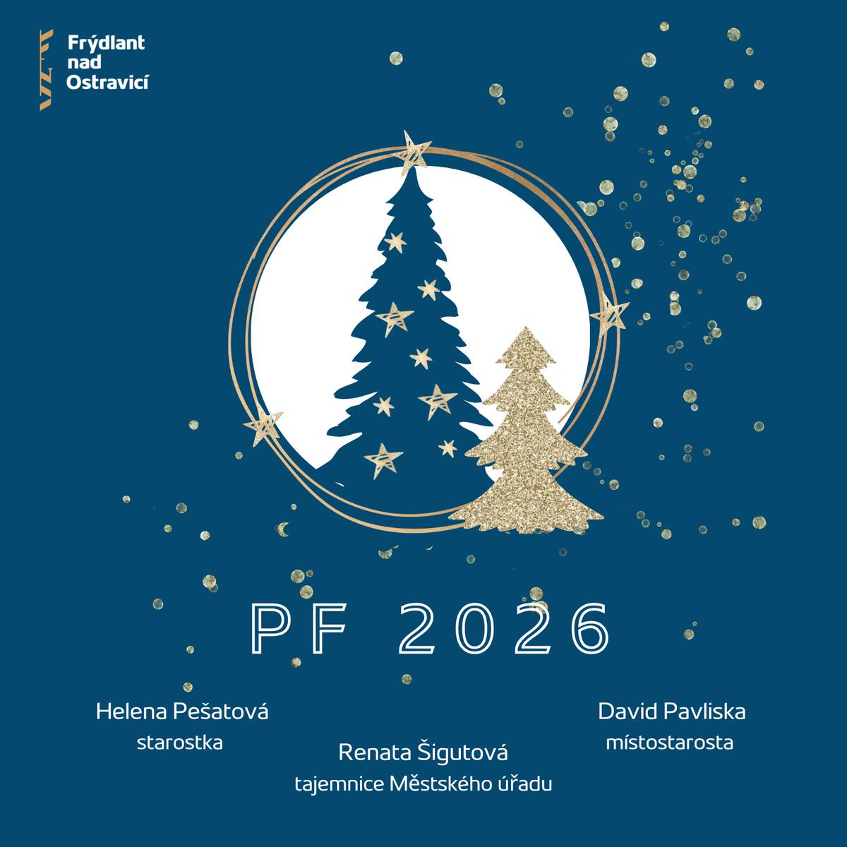 Do nového roku přejeme všem obyvatelům, rodinám i přátelům našeho města pevné zdraví, klid v srdci, radost v každodenních maličkostech a mnoho splněných přání – osobních i společných 🤍.   Ať je rok 2026 rokem dobrých zpráv, lidskosti, vzájemného porozumění a chvil, na které budeme s úsměvem vzpomínat.   Děkujeme, že jste součástí našeho města. 🌟   Těšíme se na vše, co nás v novém roce čeká.