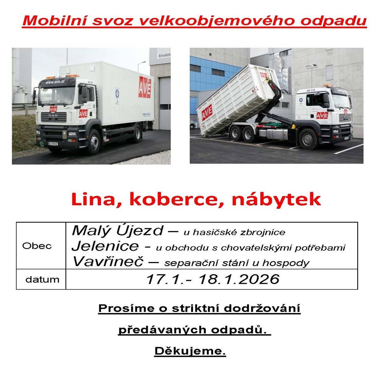 Mobilní svoz velkoobjemového odpadu