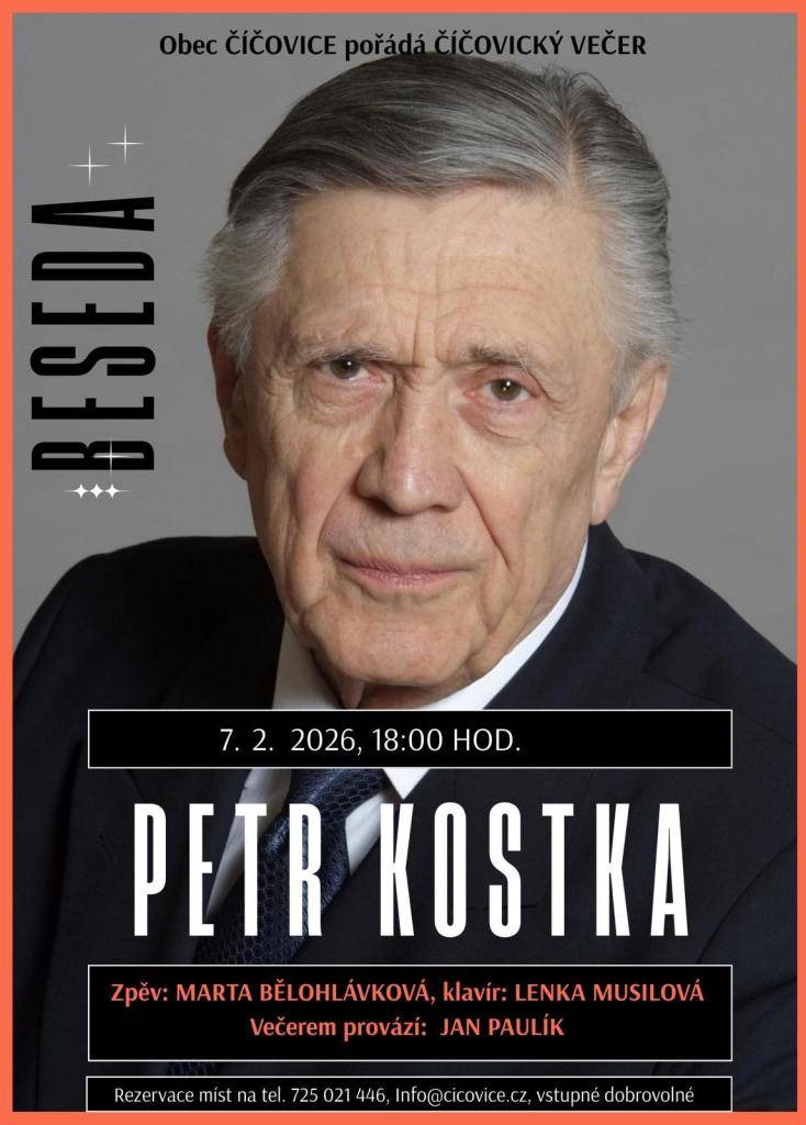 Od 18.00 hod. povídání s hercem Petrem Kostkou.