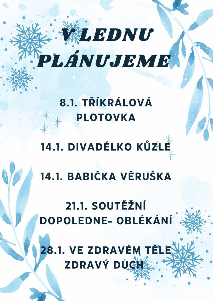 V lednu se těšíme na tyto akce.