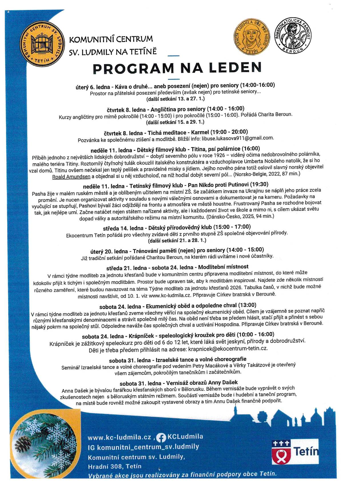 Program na leden v Komunitním centru Tetí