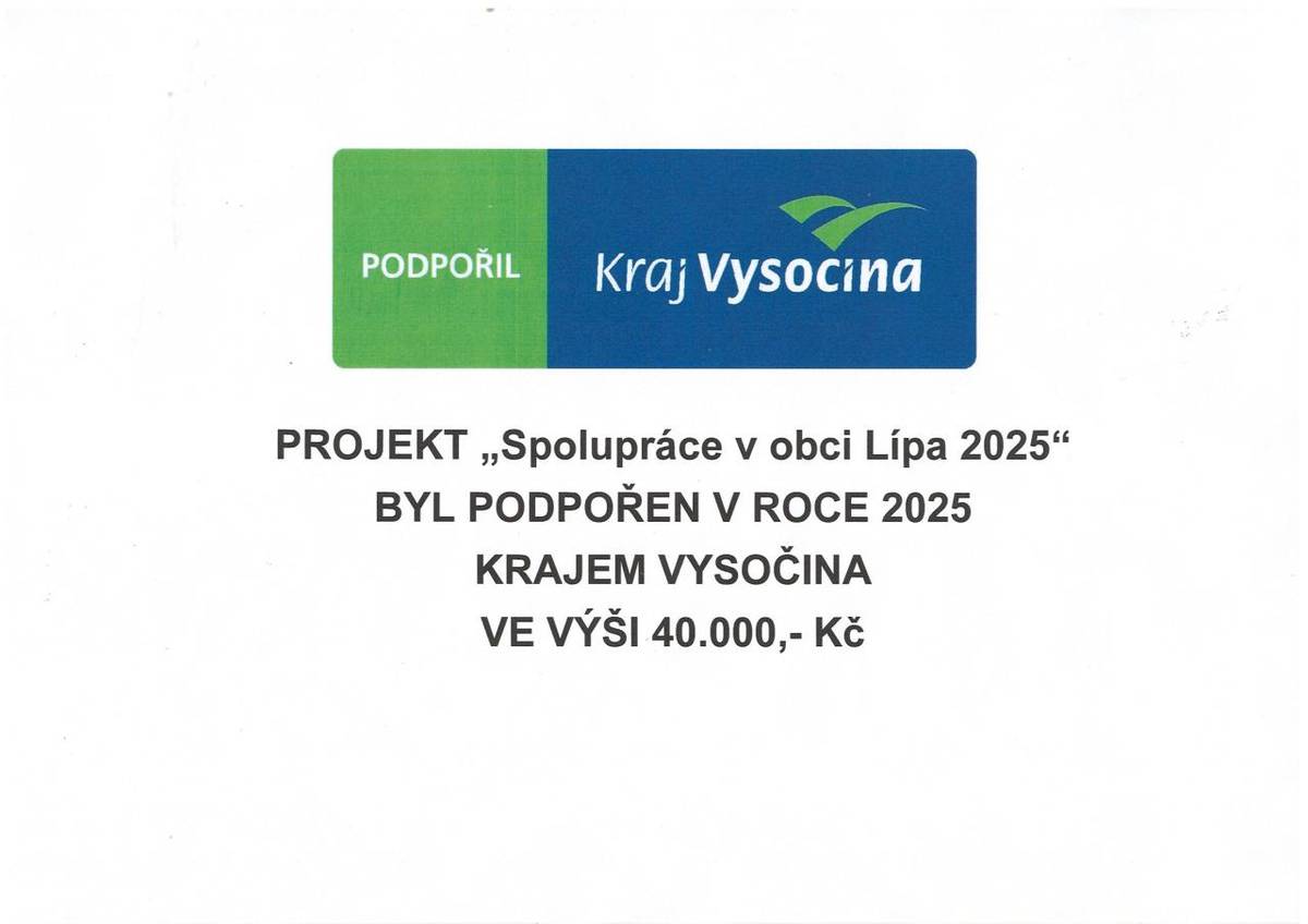 Projekt "SPOLUPRÁCE V OBCI LÍPA"