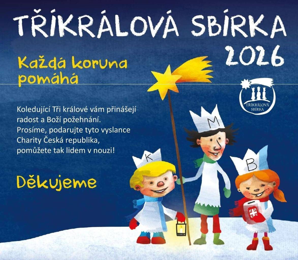 Tři Králové budou opět po roce putovat po TEČOVICÍCH v sobotu 10.1.2026 v dopoledních i odpoledních hodinách.