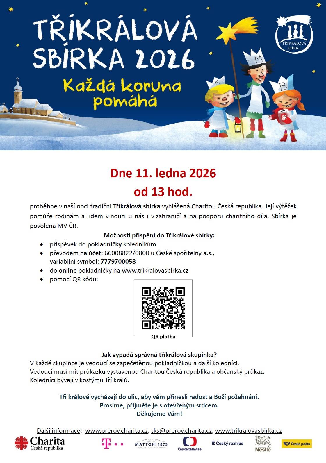 Informace o využití financí ze sbírky roku 2025: zde