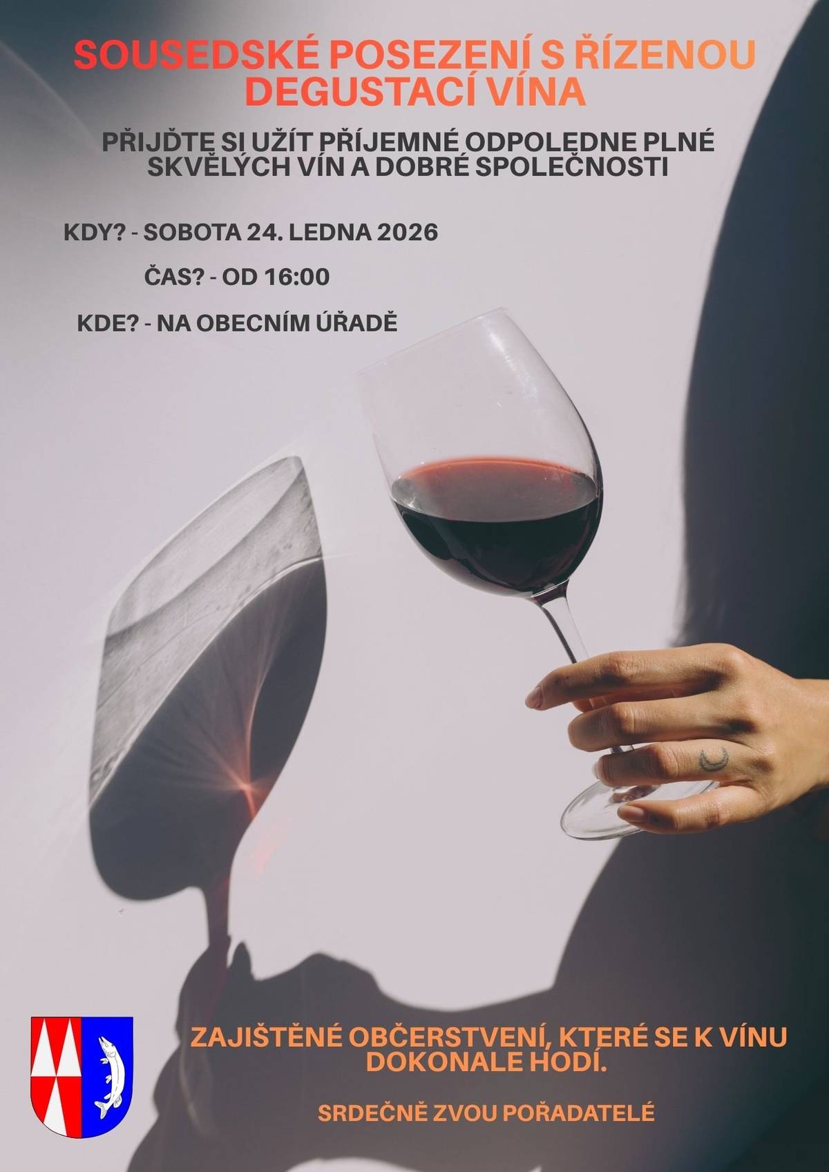 Přijďte si užít příjemné odpoledne plné skvělých chutí a dobré společnosti. Čeká nás řízená degustace vybraných vín doplněná o drobné občerstvení, které se k vínu dokonale hodí.